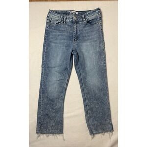 KanCan for Maurices High Rise Straight Leg‎ Acid Wash Raw Hem Jeans Size 30